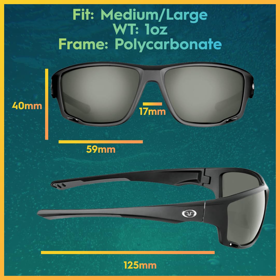 Flying Fisherman Solstice, Matte Frame Lens Polarized Retangular Sunglasses, Black/Smoke, Large 1