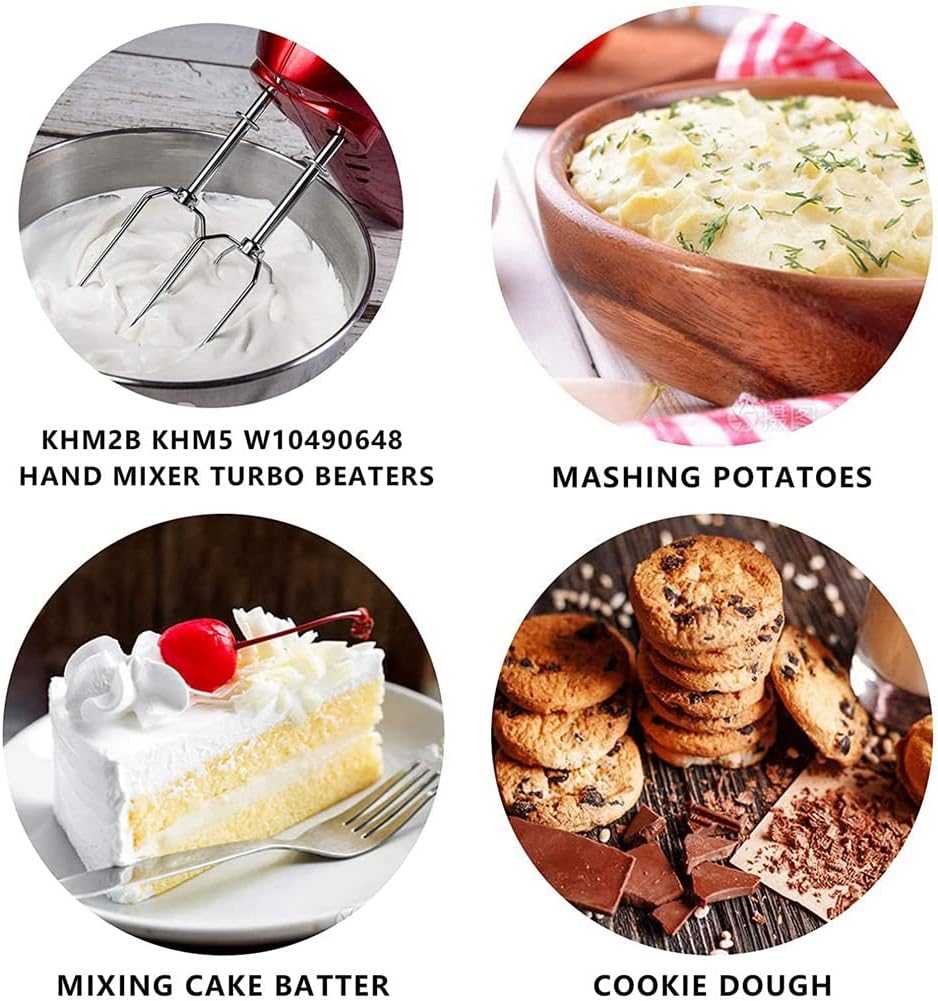 Egg Beater/Beater Whisk Compatibility with KHM926 HM520/ Handheld Mixer Electric Replacement Attachment Shakes
