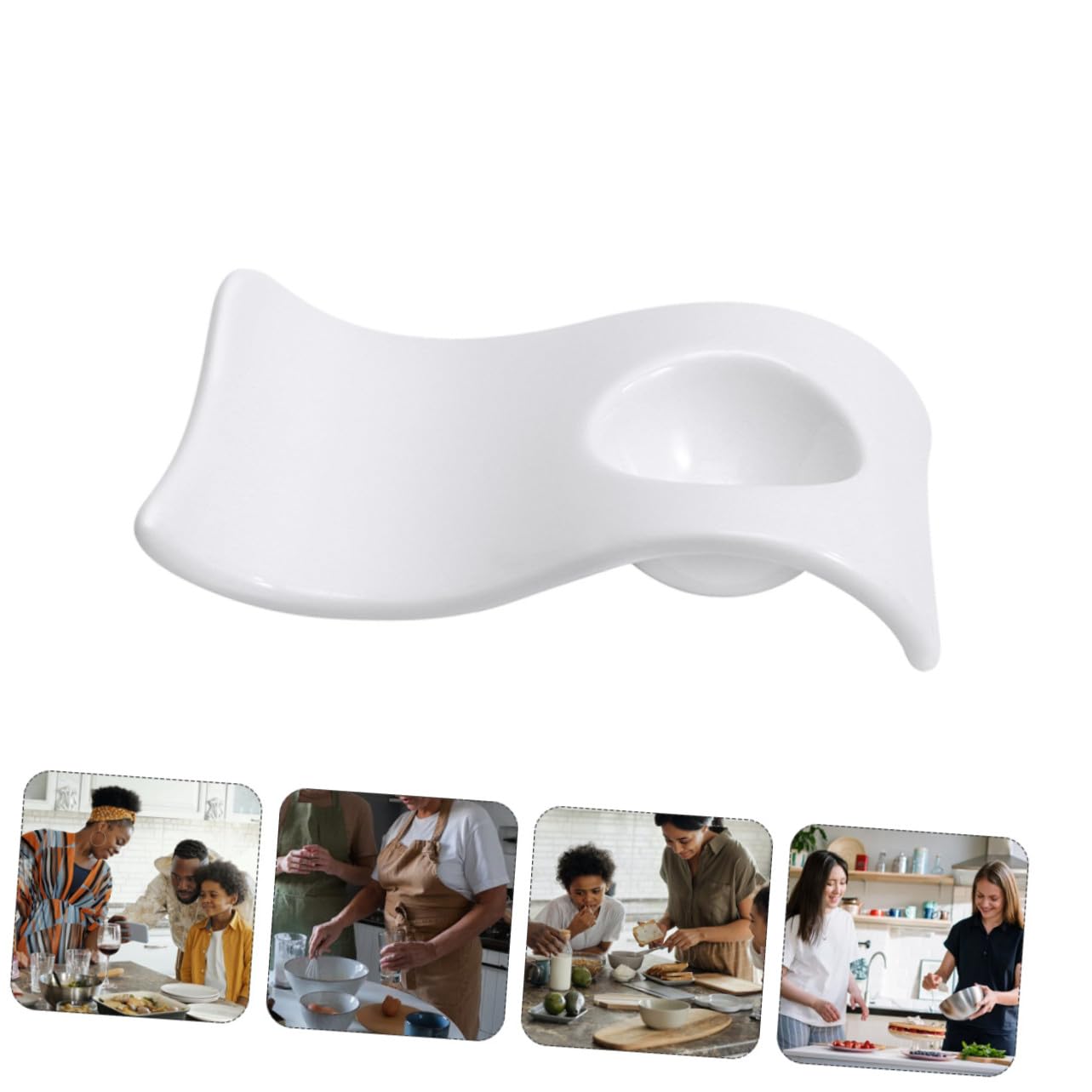 TOYANDONA 6pièces Lot de Porte-œufs Céramique Pratiques Assiettes à Œufs Design Ondulé Moderne Faciles à Nettoyer pour Apéritifs Et Œufs Durs Table à Manger