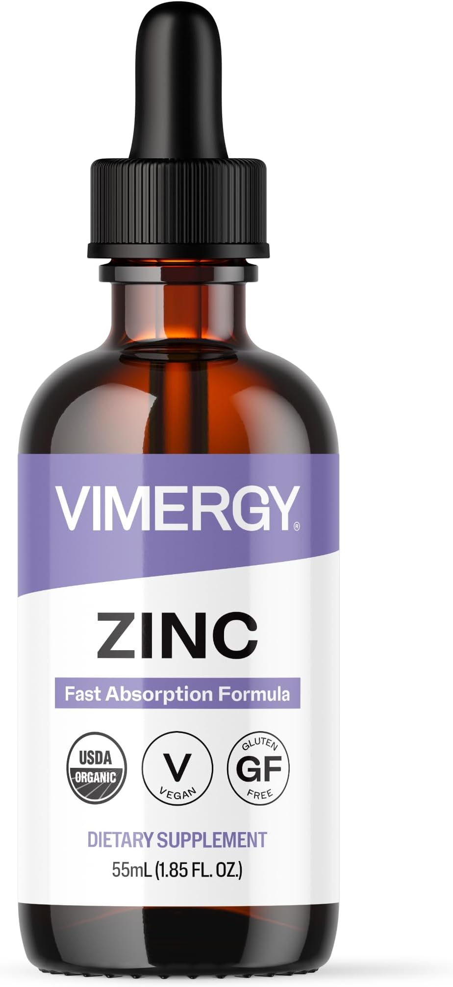 Organic Liquid Zinc, Travel Size - 27 Servings – Alcohol Free Zinc Sulfate – Supports Immune Health & Metabolism – Antioxidant – Gluten-Free, Non-GMO, Kosher, Vegan & Paleo Friendly (55 ml)