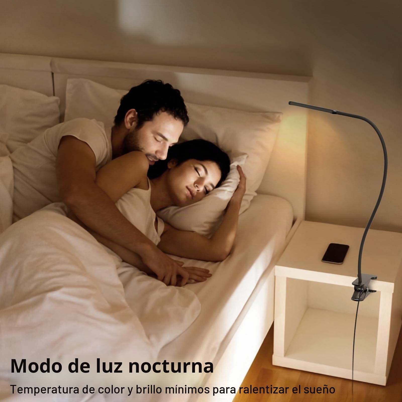 Mojimdo 77 LED Lámpara de Escritorio Regulable con Mando a Distancia [3 Modos de Color y 10 Niveles de Brillo] Cuello de Cisne Flexible de 70CM con Adaptador USB, Flexos de Pinza para Hogar