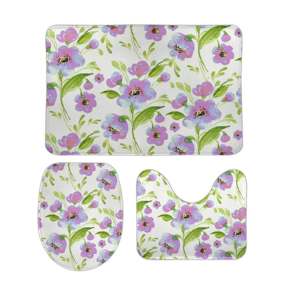 Tapis de salle de bain motif floral abstrait pour une ambiance spa et moderne à la maison