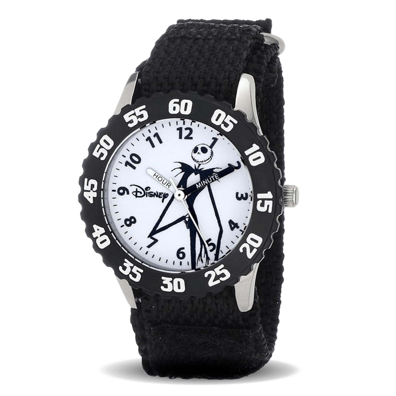 Kids' Bezel Stainless Steel Time Teacher Analog Nylon Strap Watch