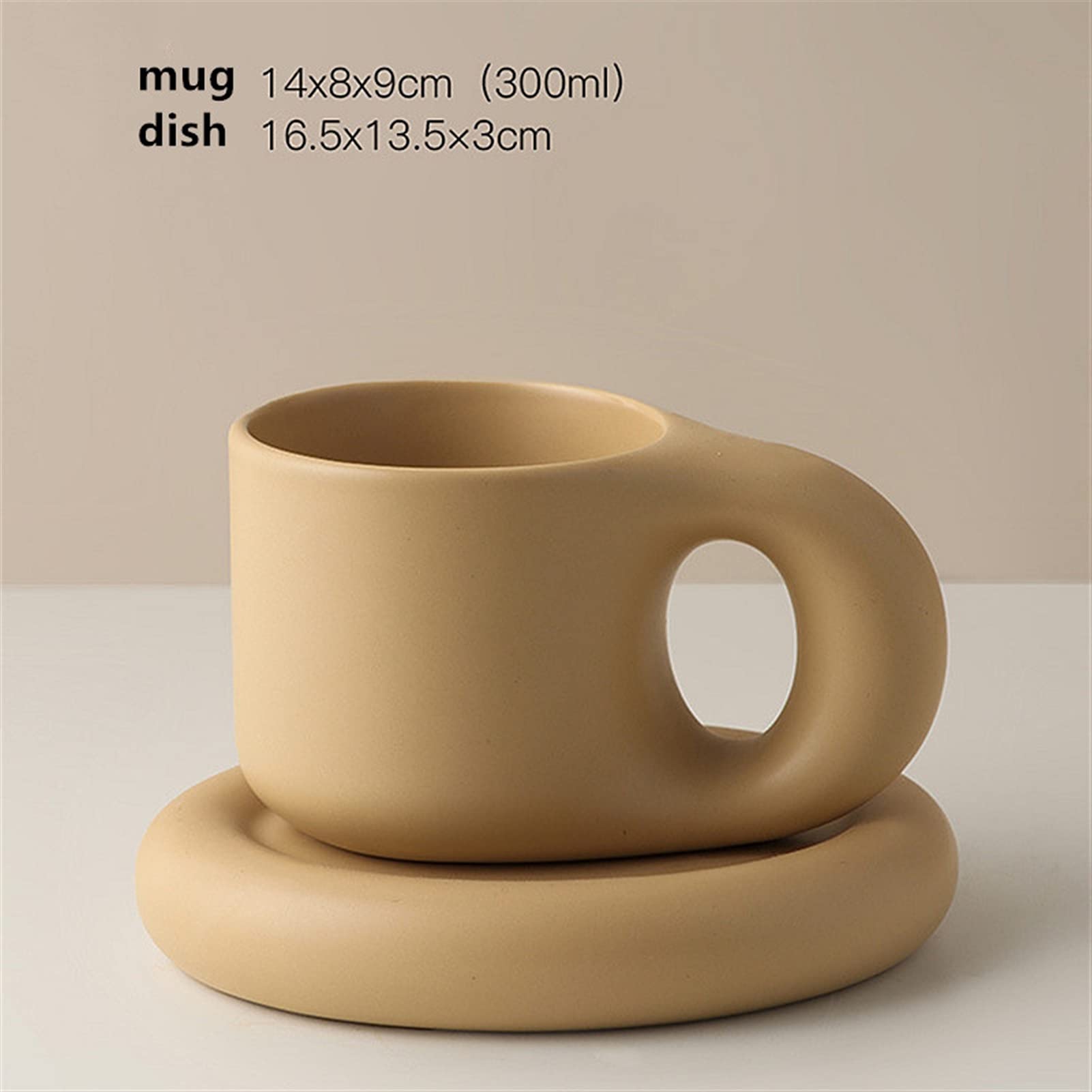 HASMI Kaffeetasse Keramische Espressatassen Kaffeetassen Faszinierender Becher mit Untertasse Set Kreative Geschenke (300ml) Teetasse (Color : A)