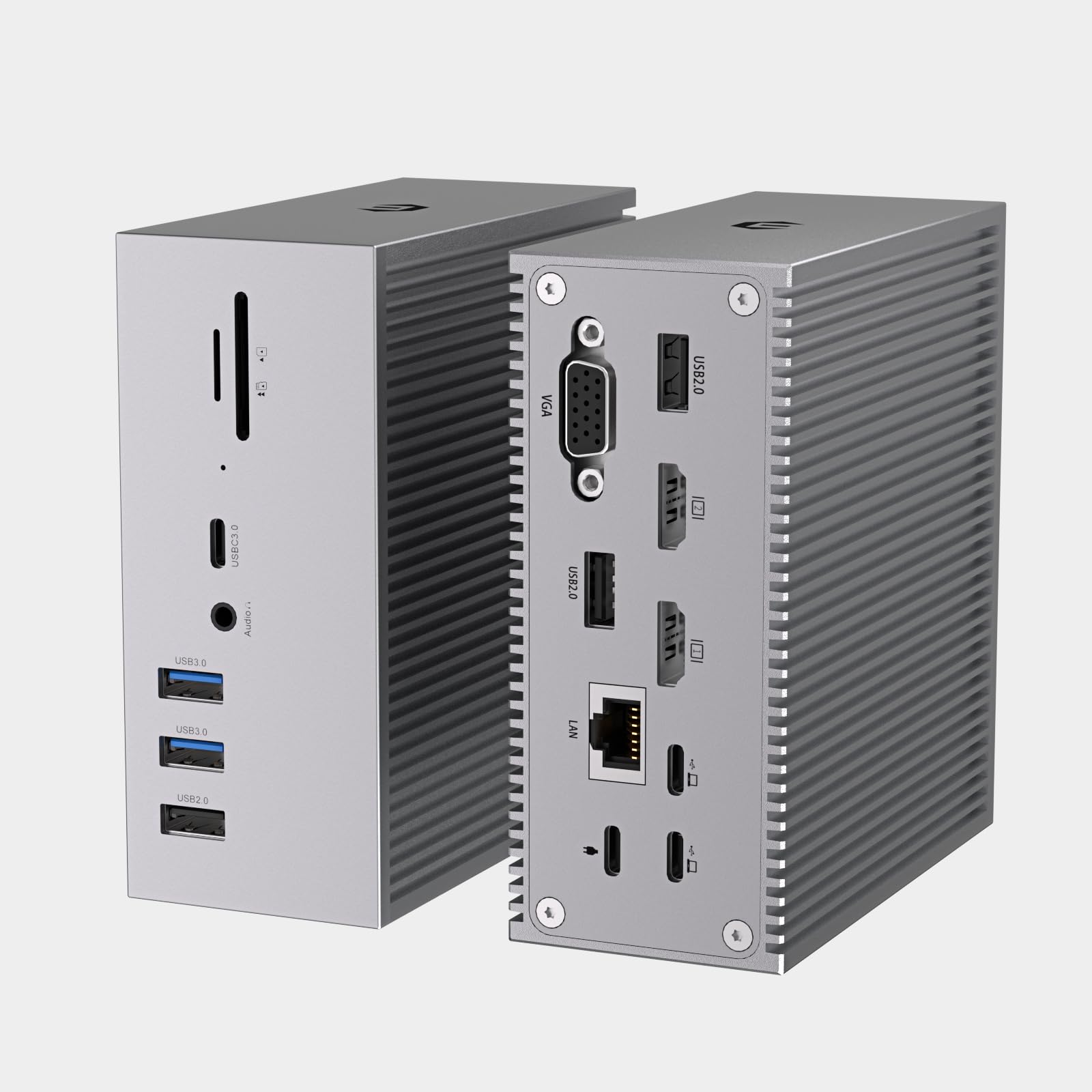 16 in 2 USB C Docking Station - Dual 4K HDMI, VGA, 6 USB, RJ45, SD/TF Card Reader - Triple Display for MacOS with Thunderbolt 3 (Not for M1)