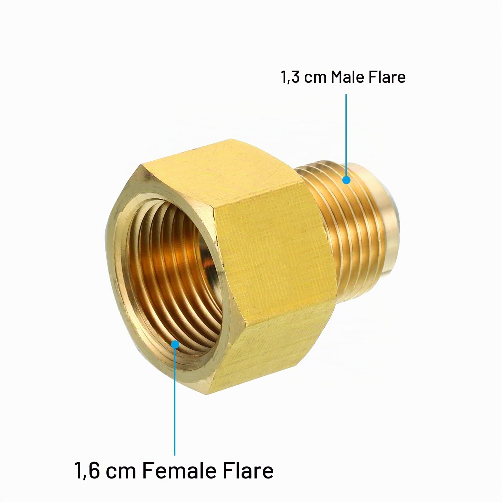 Messing Reduzier-Gewinderohr, Adapter, M10x1 x 7mm AG, M8x1 IG
