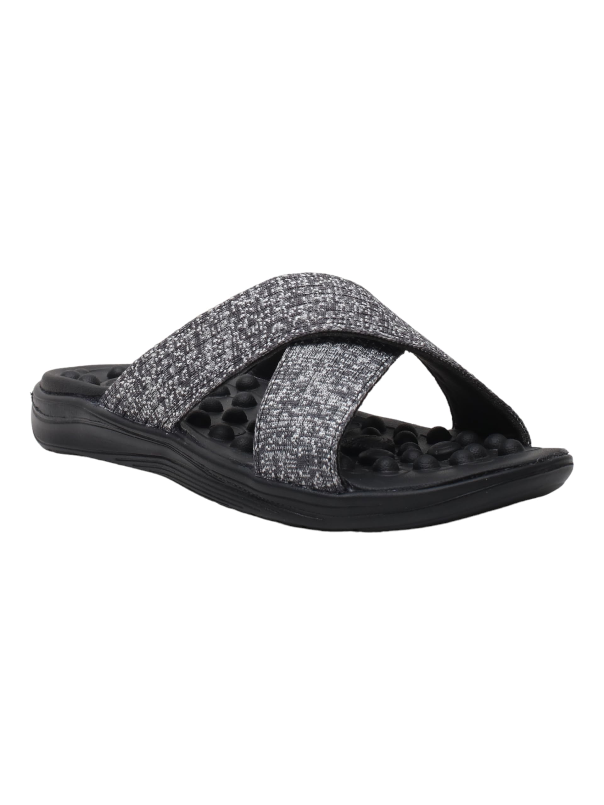 HydroRelief Men Black & Grey Flip Flops-image-48