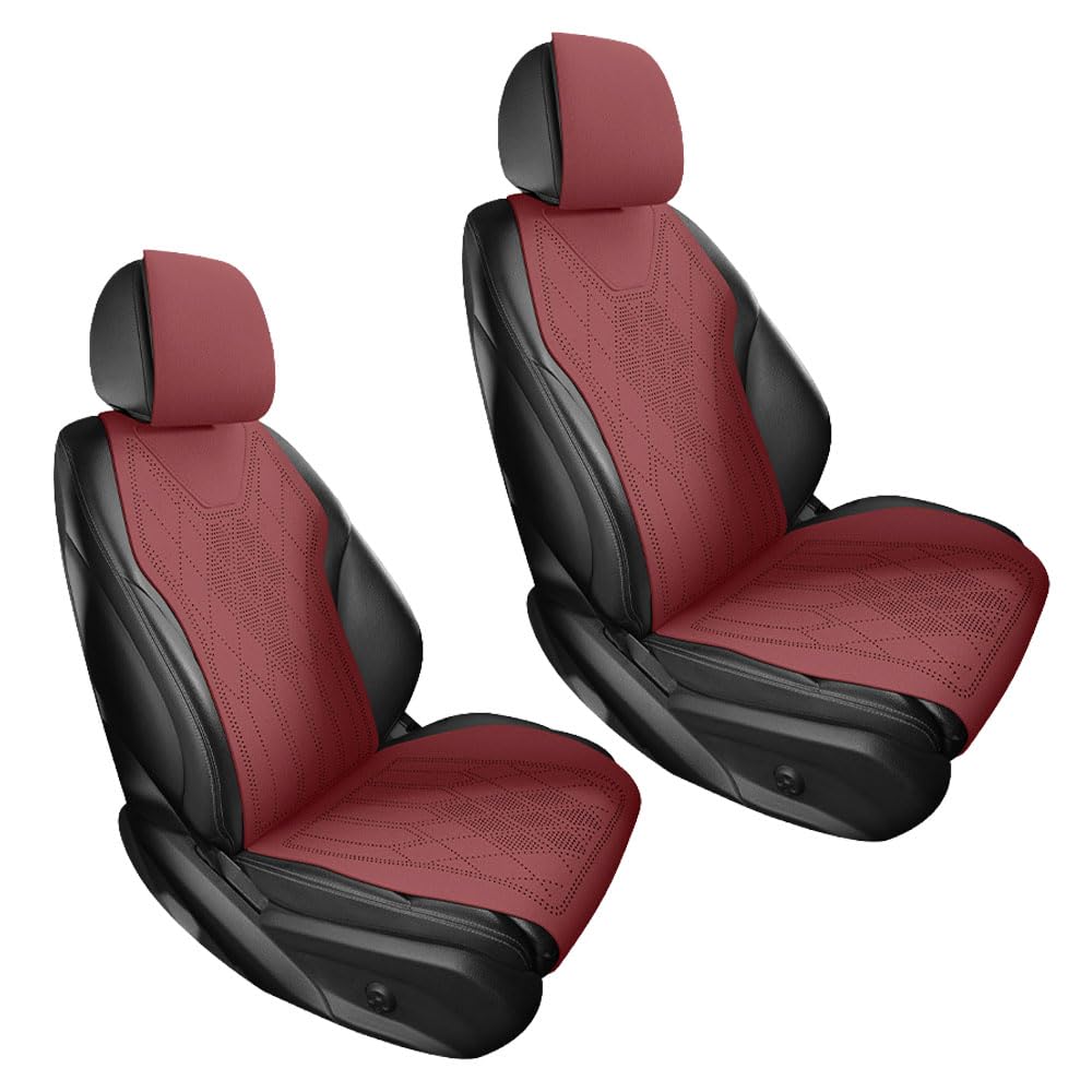 ALDLDA Car Seat Covers for Volvo XC90 2002-2025 P2/SPA, Faux Suede Upholstery Guard, Breathable Soft Automotive Cushions, Non-Slip Interior Accessories,Frontrow-Red
