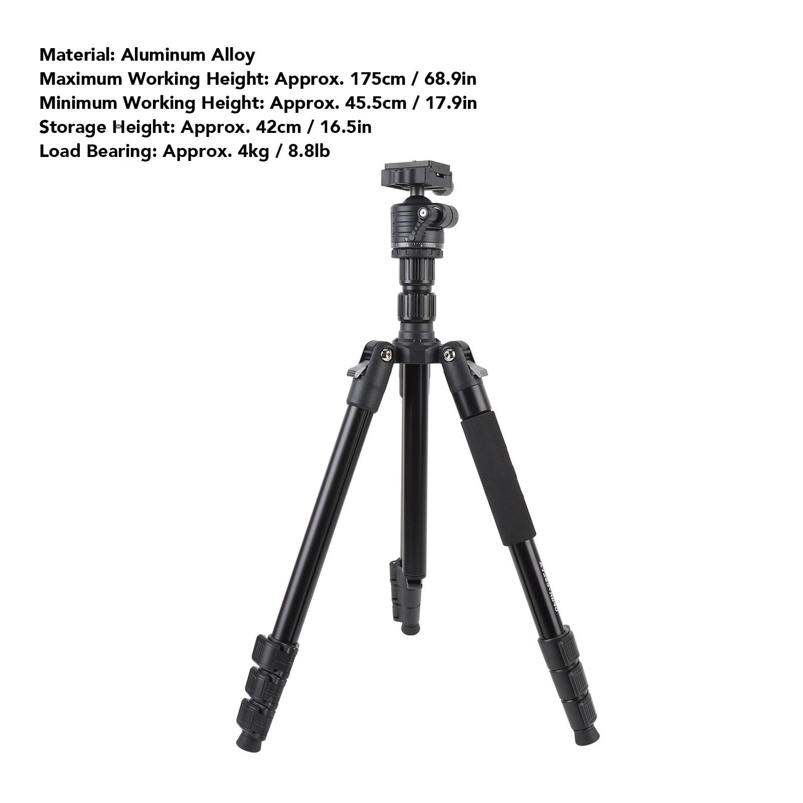 Generic Kompaktowy Statyw do Telefonu z Aparatem i Odłączanym Monopodem Lekki Aluminiowy Stojak do Sesji Zdjęciowych w Plenerze