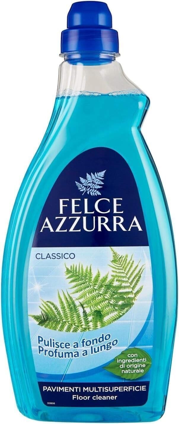 Felce Azzurra casa pavimenti classico Detergente per pavimenti Classic Home Floors, limpiador de suelos, 12 x 1 litro + Polpa italiana Gourmet 400 g