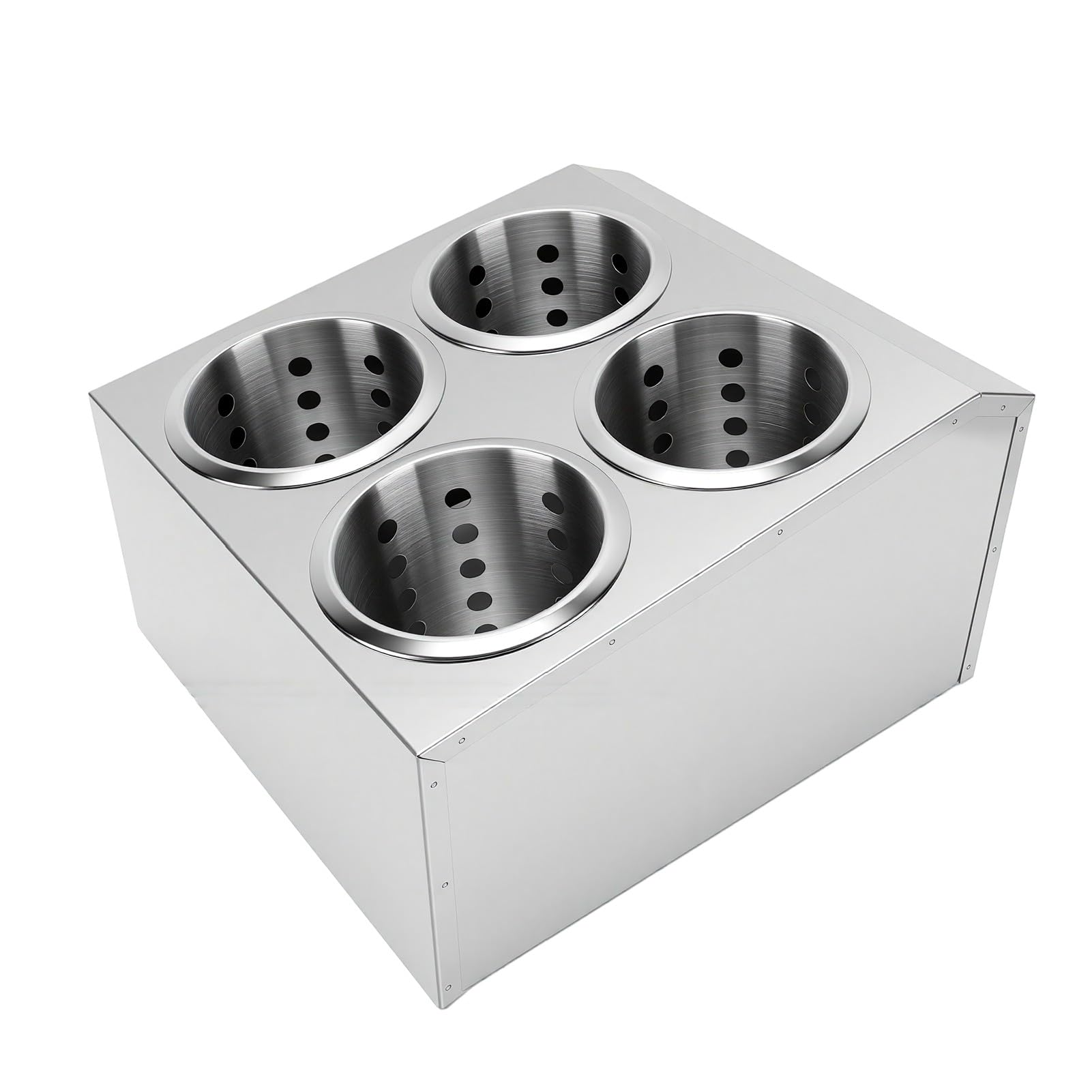 Luocute Soporte para Utensilios de Cocina de Acero Inoxidable con 4 Ranuras, Organizador de Cubiertos para Tenedores, Cucharas y Palillos