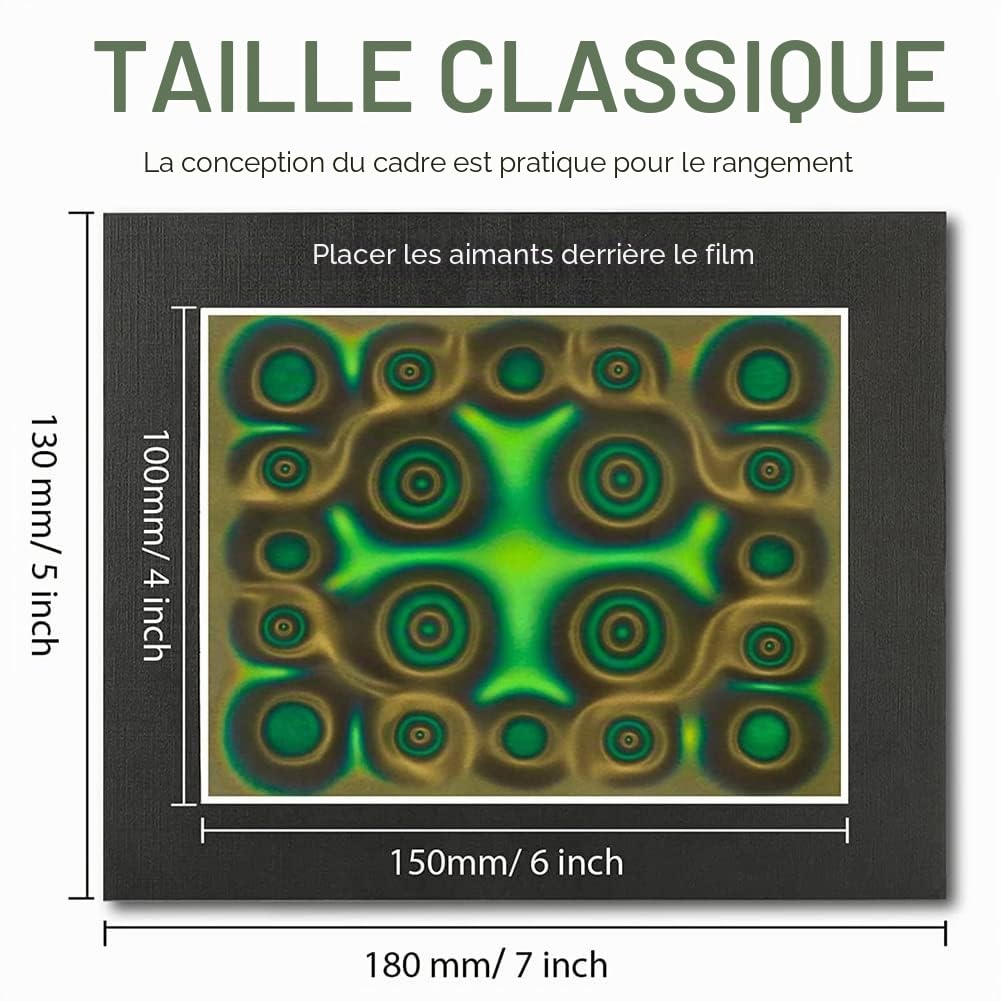 Film de Visualisation MagnéTique, Film D'Affichage de Champ MagnéTique Vert de 6 X 4 Pouces, Affichage de Flux MagnéTique, DéTecteur de Champ MagnéTique, RéUtilisable