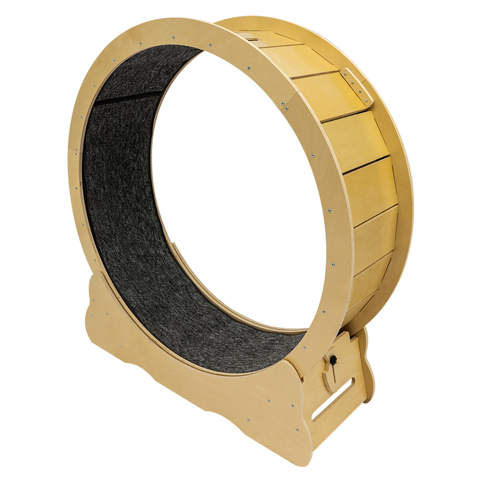 LIAPDG Cat Exercise Wheel, Cat Treadmill for Indoor with Fish-Shaped Clasp & Hook and Loop Fastener Capacity 50Kg/ 110.23Lbs Runway 30.5Cm/ 12 Inch for 11.02-16.53Lbs Small Dogs (Original Wood Color)