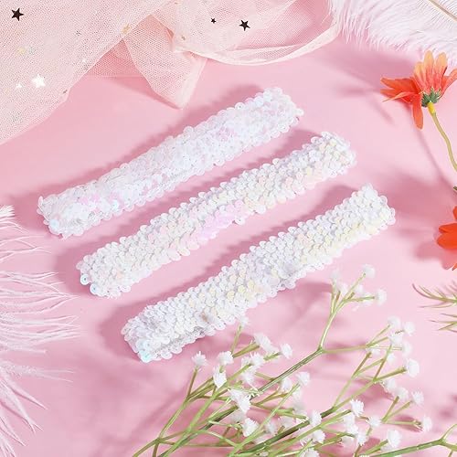 Miniatura 4 de GORGECRAFT 12 diademas de lentejuelas elásticas con purpurina elástica con purpurina a la moda, juego de accesorios para mujeres, deportes, bailes,