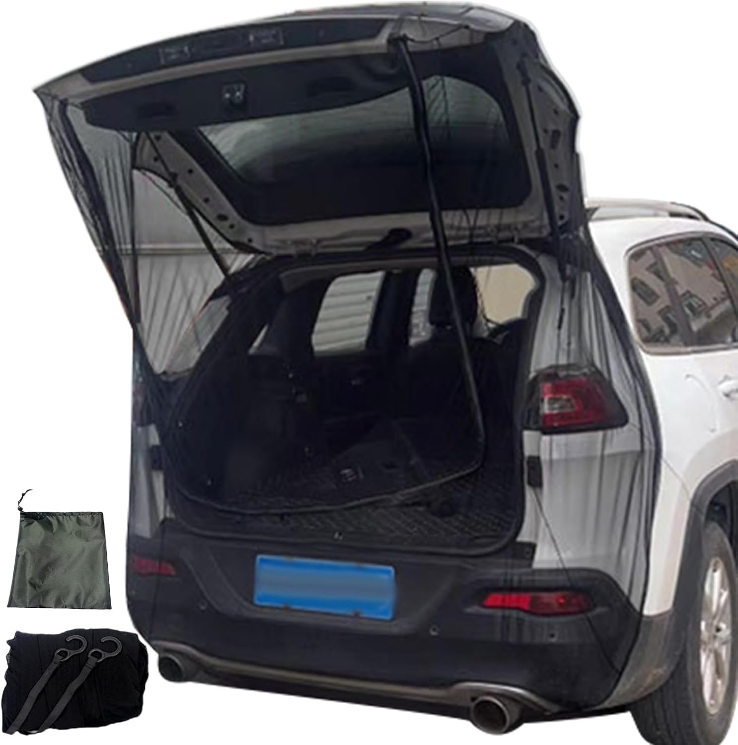 Car Net,Breathable Car Anti-UV Screen Mesh Cooler Net | Breathable Magnetic Mesh Screens with Two-Way Zipper, Travel UV Sun Protection Tailgate for Most Vehicles