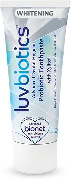 Luv Biotics Probiotic Whitening Toothpaste with Xylitol & Aloe Vera Fresh Breath, Cavity Protection, Microbiome Support & Healthy Gums No Sulphates or Parabens-75ml