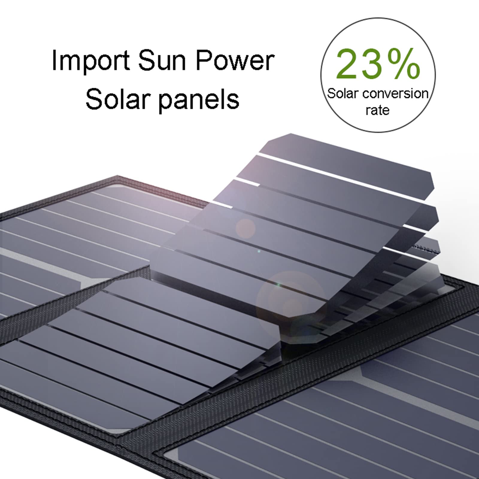 100W Pannello Solare Portatile Pannelli Solari Pieghevoli da Esterno Portatile con Doppia USB Uscita 5V 3A per Telefono Tablet Fotocamera Ventilatore Campeggio Viaggio(Size:100W)