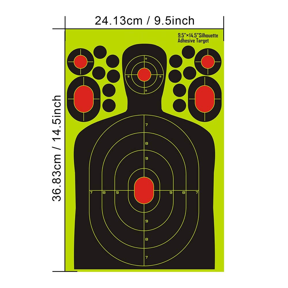 24,1 x 36,8 cm/14,5 x 9,5 Pollici Human Splatter Targets/Schüsse platzen HellGelb/Einschuskennung Auf Langen Distanz