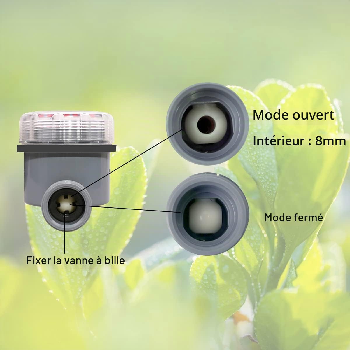 Arrosage Minuterie Contrôleur d'irrigation Marche sans Pression, Vanne à Bille