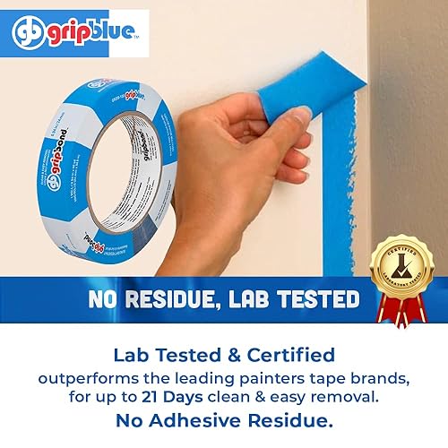 Miniatura 30 de Blue Painters - Cinta adhesiva de 2 pulgadas de ancho, a granel, 24 rollos de cinta adhesiva, "grado profesional", produce líneas exactas en paredes