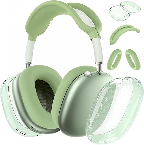 Aiaabq Funda para AirPods Max, funda antiarañazos, funda para orejeras, cubierta para auriculares o diadema para AirPods Max. TPU suave y silicona