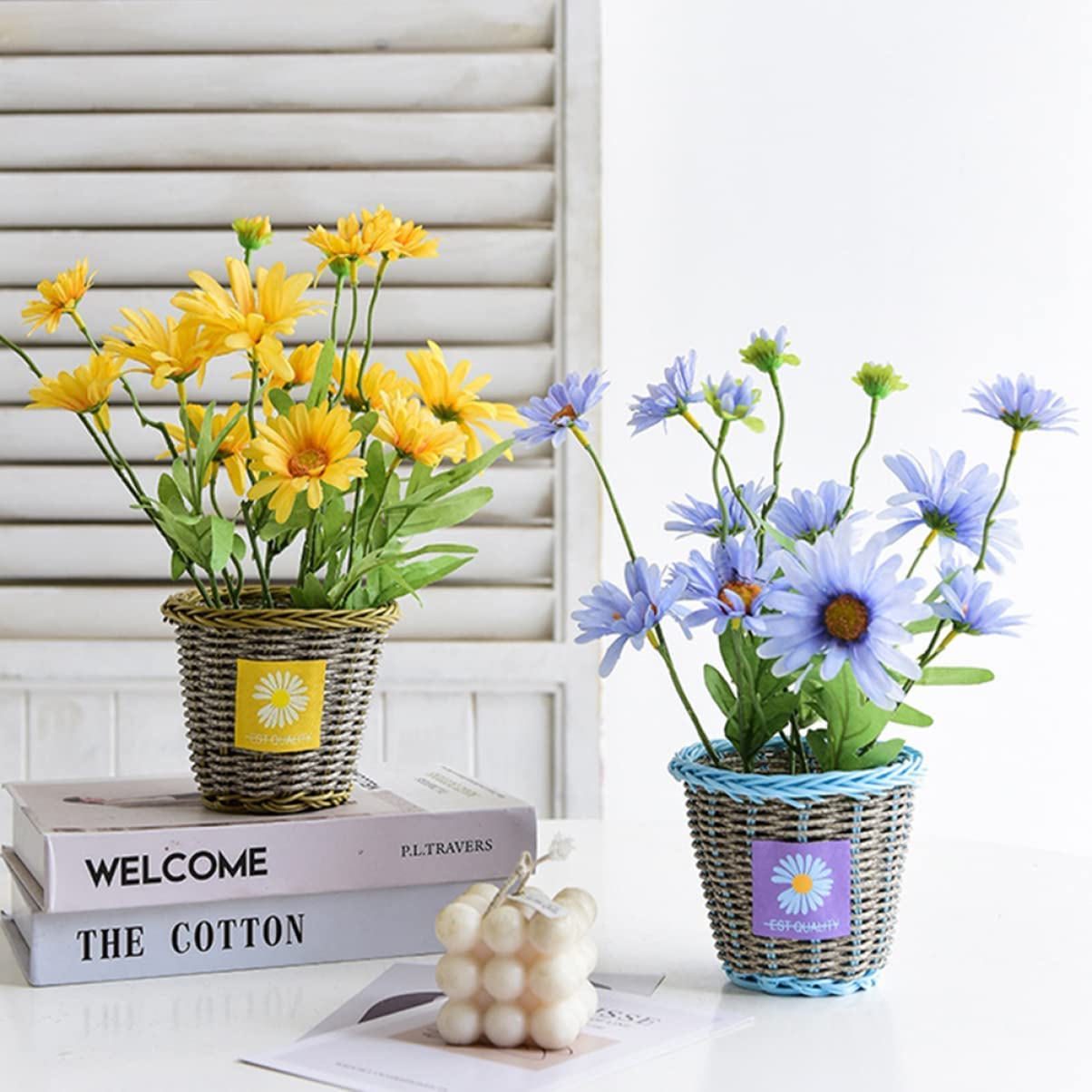 Lumoslyy Kunstbloemen Madeliefje Bloem Kamille Zijde Bloemen 8 stks Boeket voor Home Decor Bruiloft Decoratie Nep Bloem