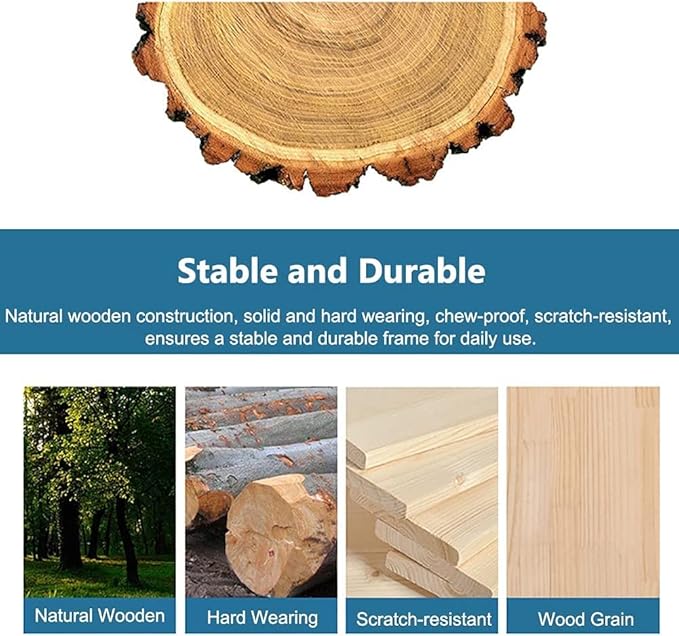 Cama Elevada para Perro Catre de Madera con Colchón para Mascotas Pequeñas miniatura 4