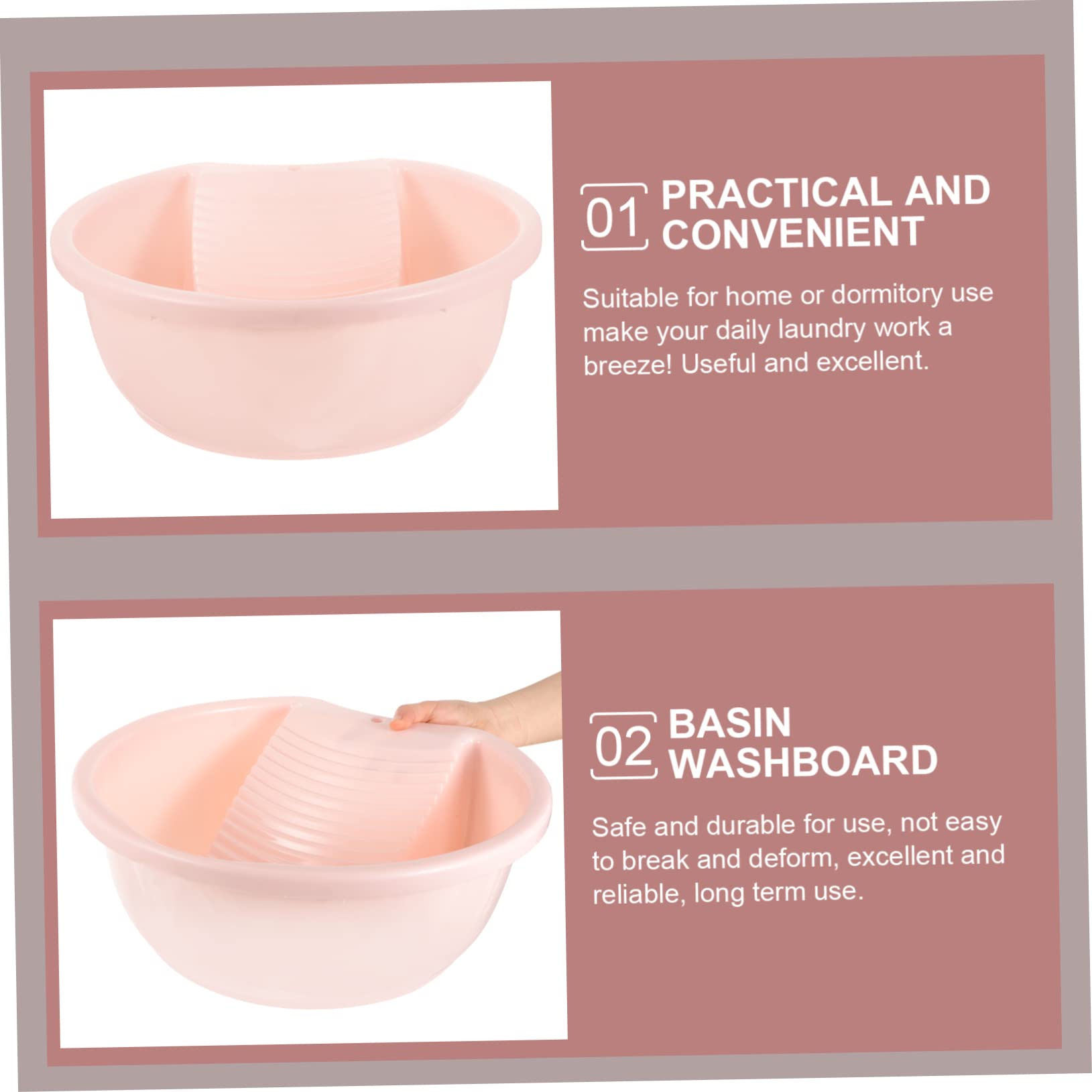 Ipetboom Laundry Sink Washboard Newborn Sink Bather Hand Wash Basin Easy to Store