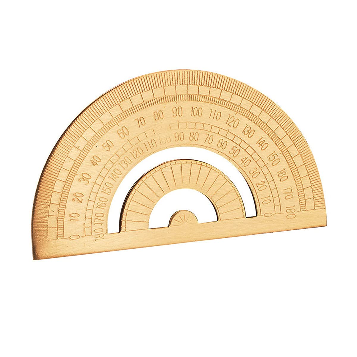 1 Piece Gold Brass Retro Semicircle Protractor Drawing Copper Ruler Angle Measure Tool Stationery Math Geometry Gift