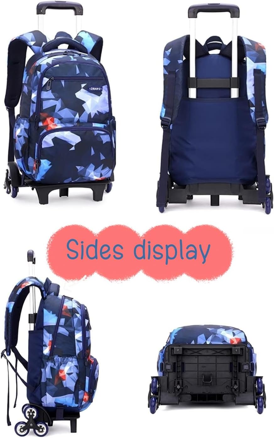 Galaxy Rolling Backpack for Boys Girls Backpack with Wheels for Elementary School Kids Wheeled Backpack - Image 6