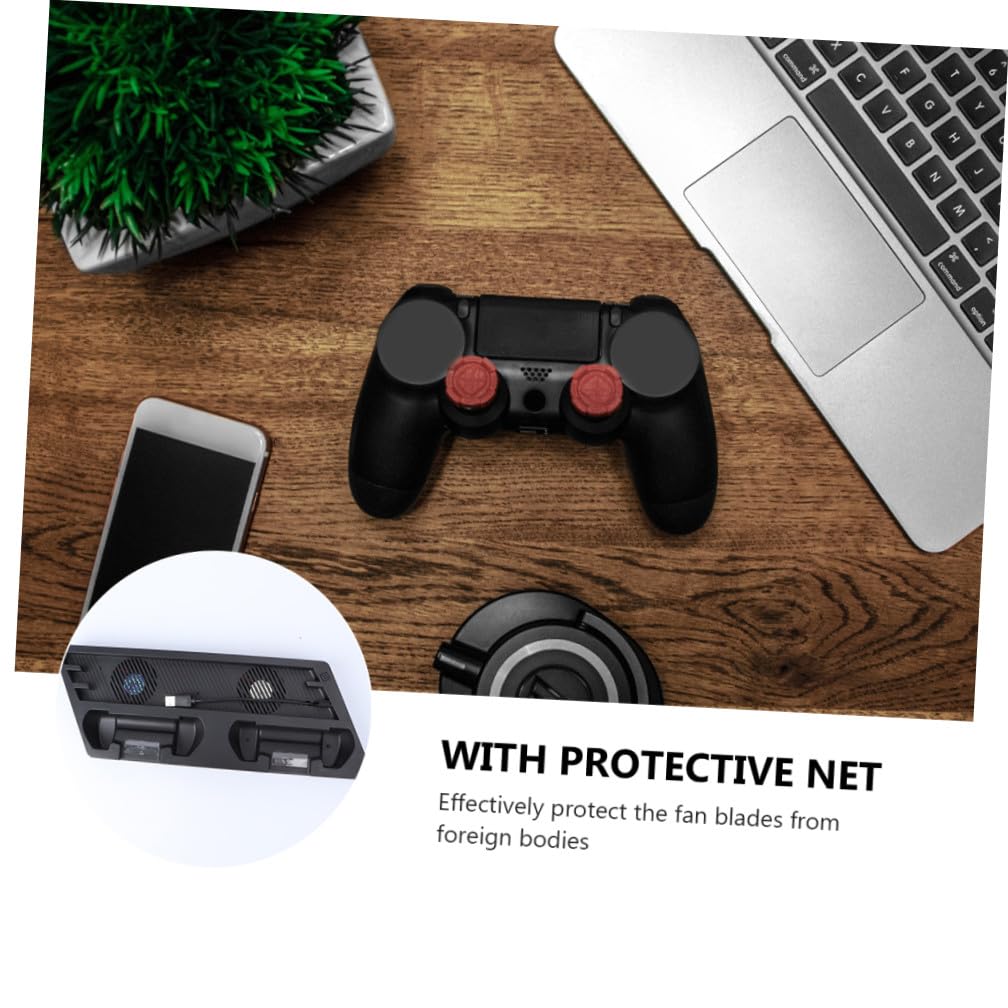 NUOBESTY Supporto Verticale di Raffreddamento per PRO, ABS Nero | Vacanze Estive, 2 Porte di Carica e 2 Porte Hub, 1 Porta USB e Ventilatori Integrati