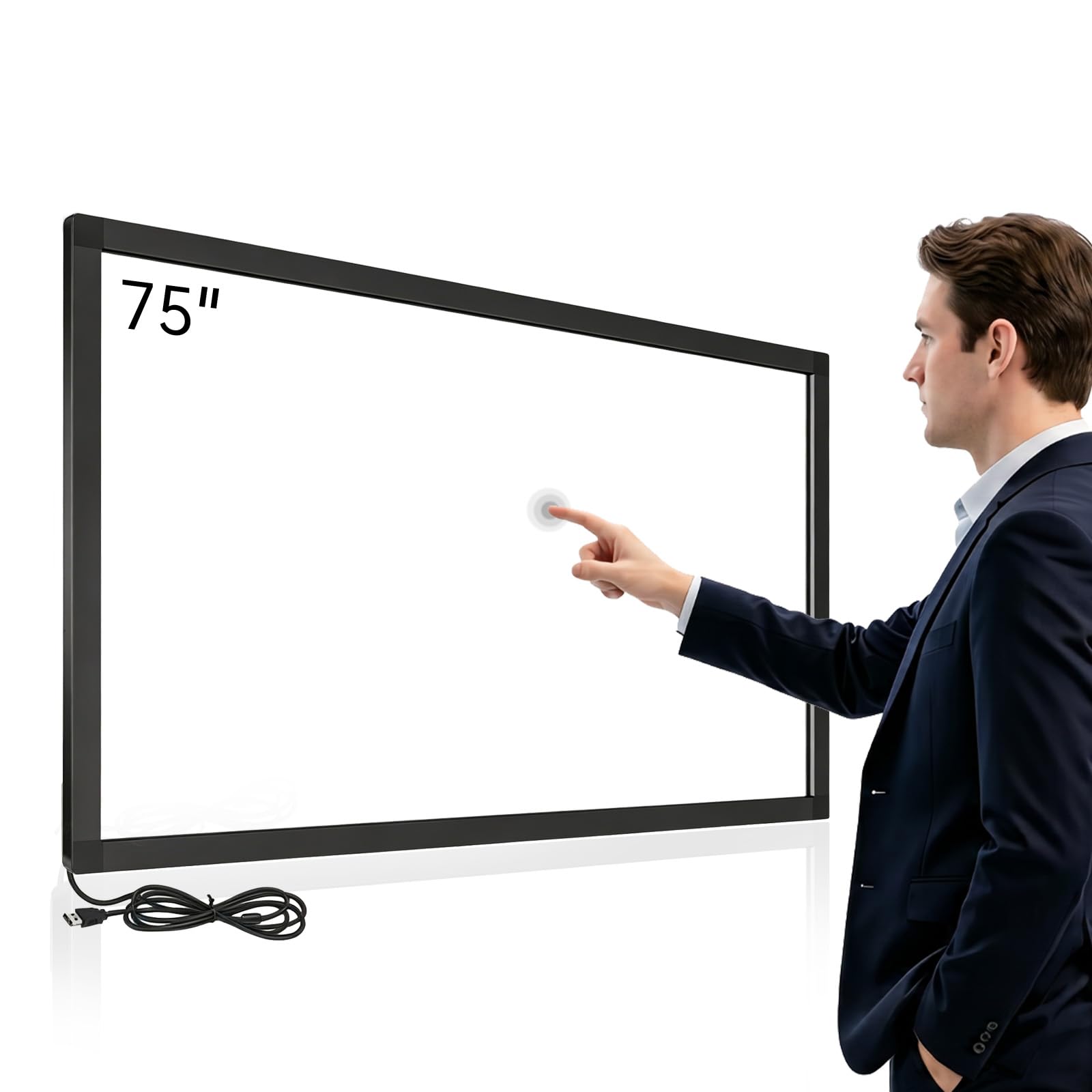 75 Inch IR Touch Panel Overlay, 20 Point Multi-Touch Infrared Touch Frame, Driver-Free Intelligent IR Controller for Smart Boards