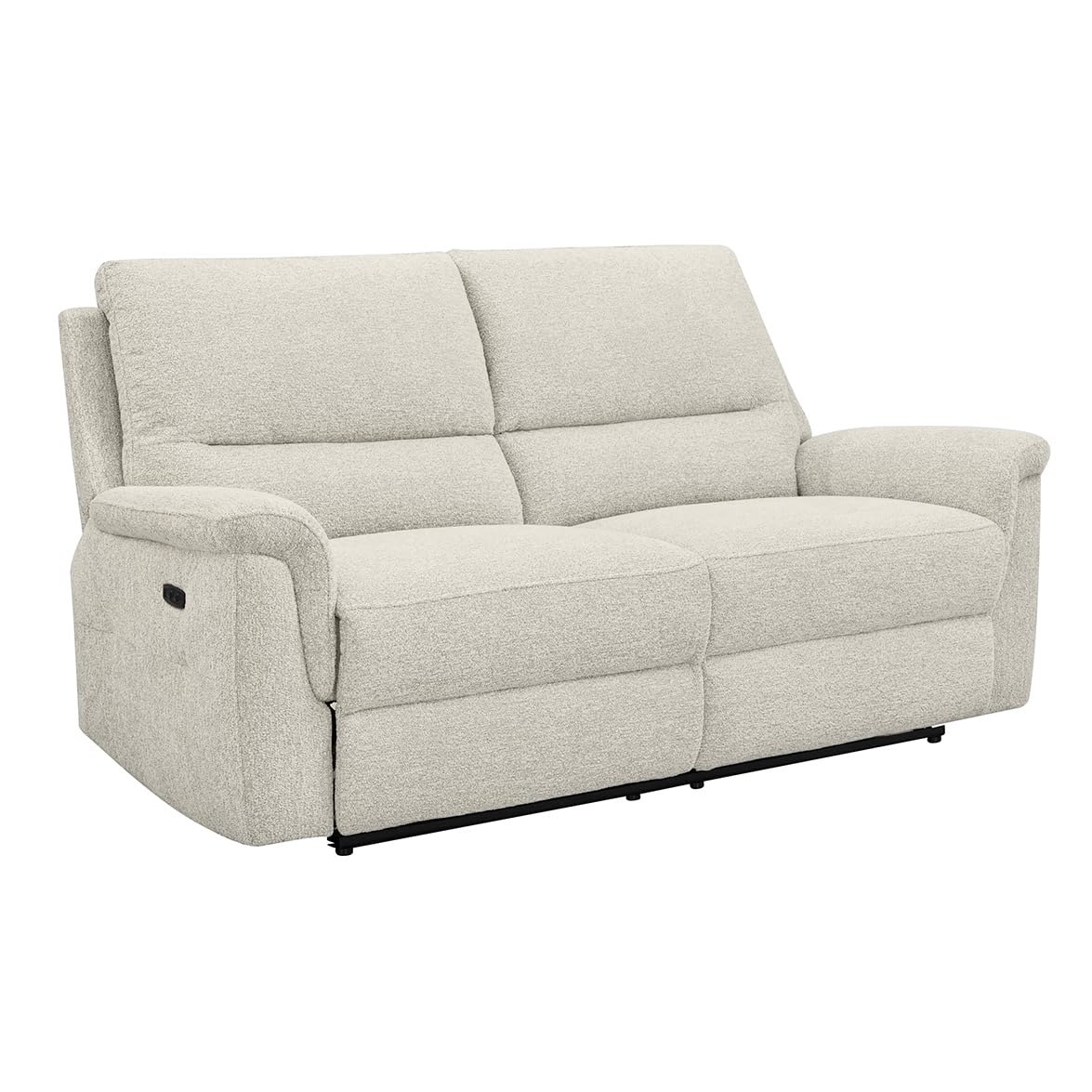 Meubletmoi Divano Relax 3 posti L. 196 cm Doppia Seduta Elettrica Motorizzata in Tessuto Morbido Beige - Atmosfera Moderna e Relax - Leonie