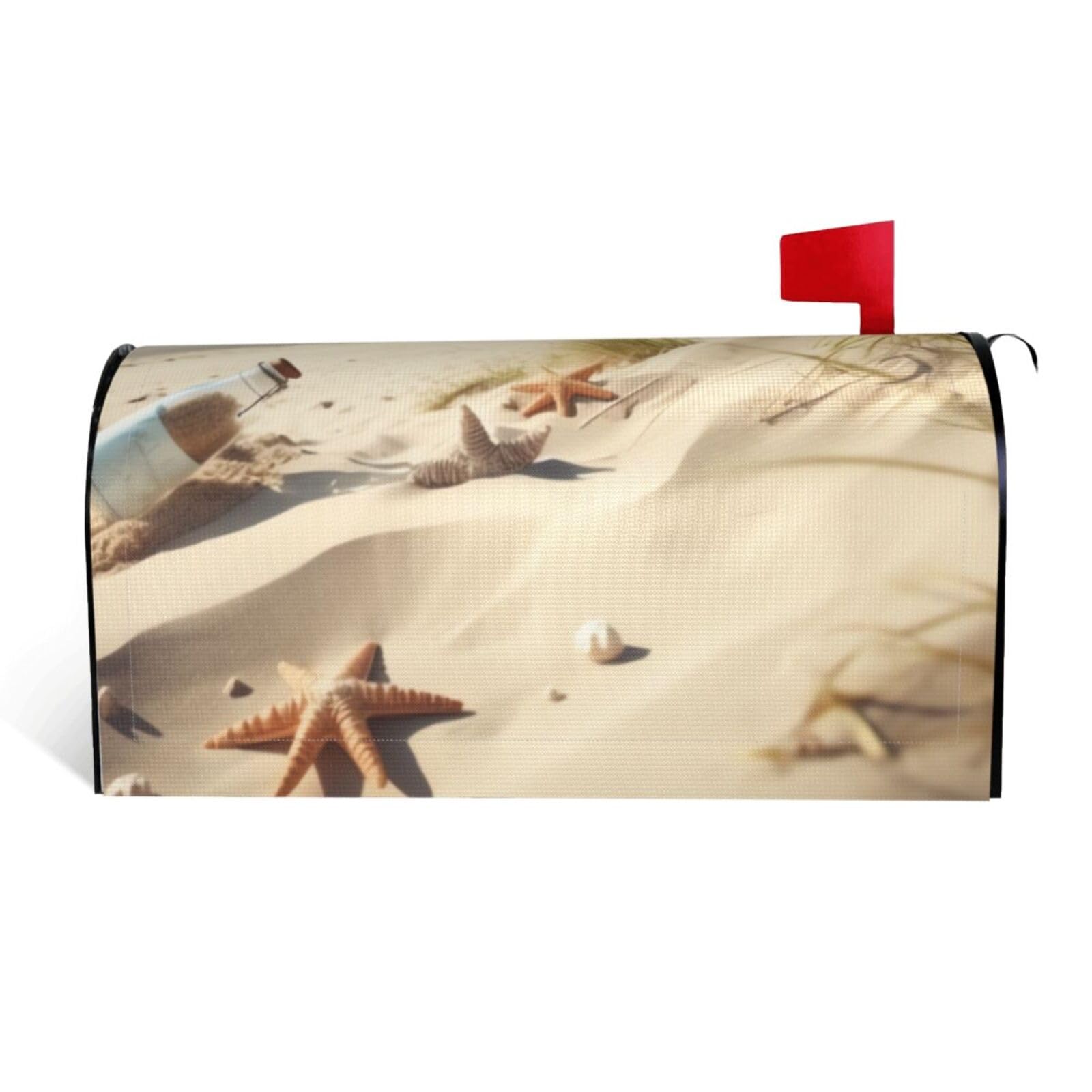 Beach Seaside Mailbox Covers Magnetic Standard Size 21x18 in, Decorative Post Letter Box Cover Waterproof Mailbox Wraps Outdoor Post Wraps for Garden Yard Home Decor