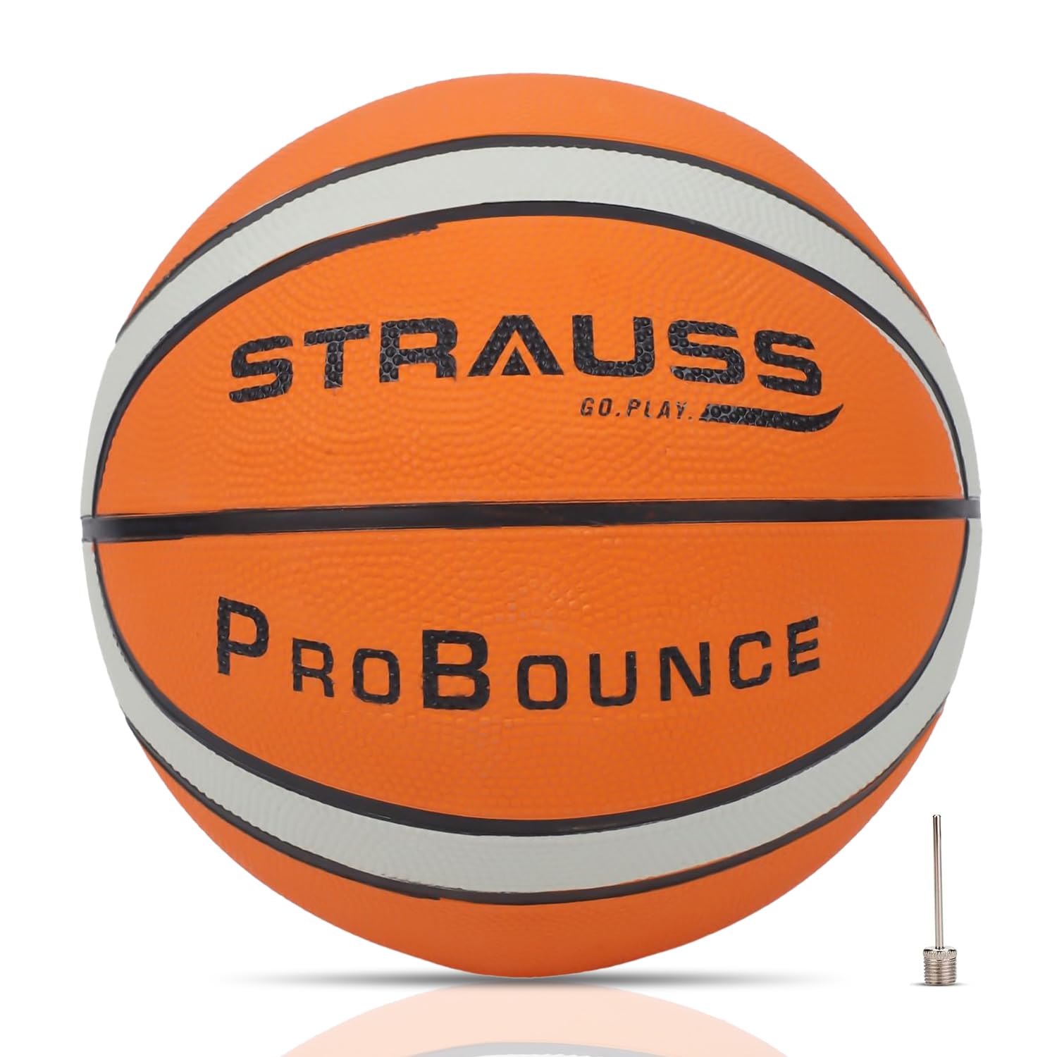 STRAUSS ProBounce Basketball Size 7 | Professional Basket Ball for Indoor-Outdoor Training and Match | Suitable for Hard Surface, Wooden Flooring & Synthetic Surface | for Kids and Adults
