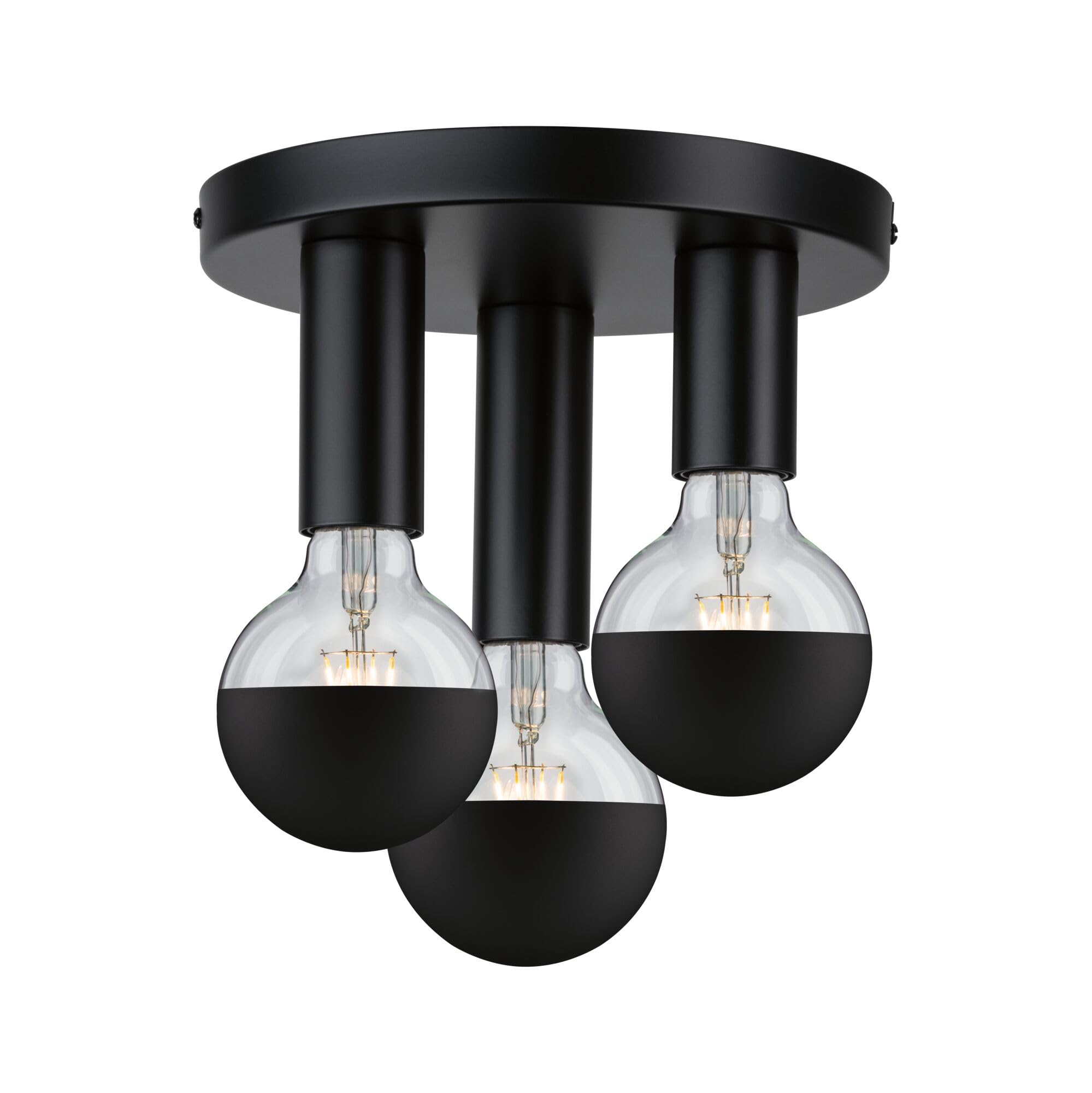 Paulmann 79761 Ceiling luminaire Neordic Skogen Round max. 3x20 watt Ceiling lamp Black Living Room lamp Metal Hallway lamp E27