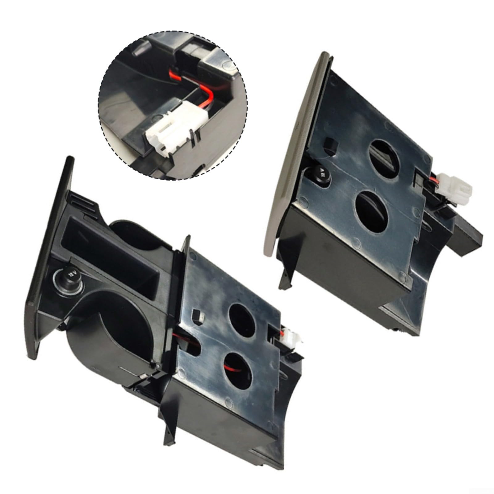 HpLive Portabevande consolle centrale in robusto ABS e metallo, adatto per Transporter T5 e per Multivan 2009-2015, guida a destra, nero/grigio, OEM 7H285860130T (grigio)