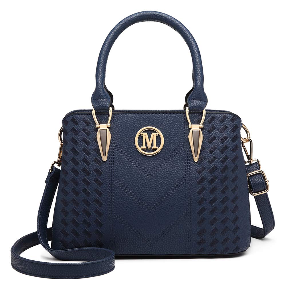 Handbag for Women, Woven and Chevron Pattern, M Logo on The Front, Top Handle or Shoulder Bag
