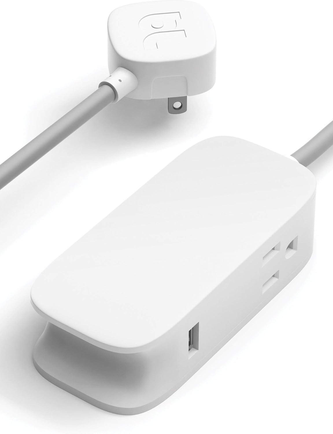 Bluelounge Portiko - 6FT Cord, 2 Power/2 USB Low Profile Power Extension - (White) - Pack of 2 Portikos