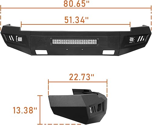 Miniatura 8 de Hooke Road Parachoques delantero Silverado 07-13 para Chevy Chevrolet Silverado 1500 2 generación 2007 2008 2009 2010 2011 2012 2013, parachoques de