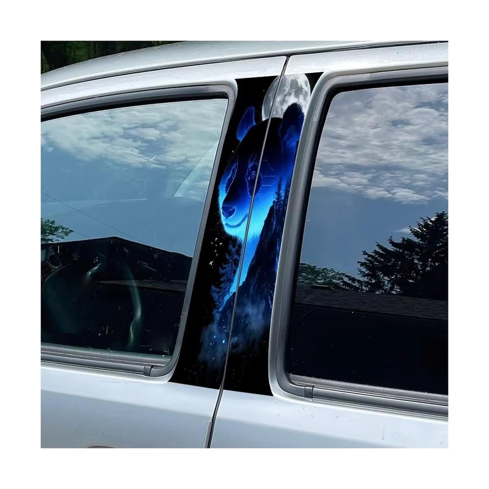 Bertdcx One Color Car Center Pillar Window Film Glowing Panda Glossy Protective Polyethylene Auto Parts