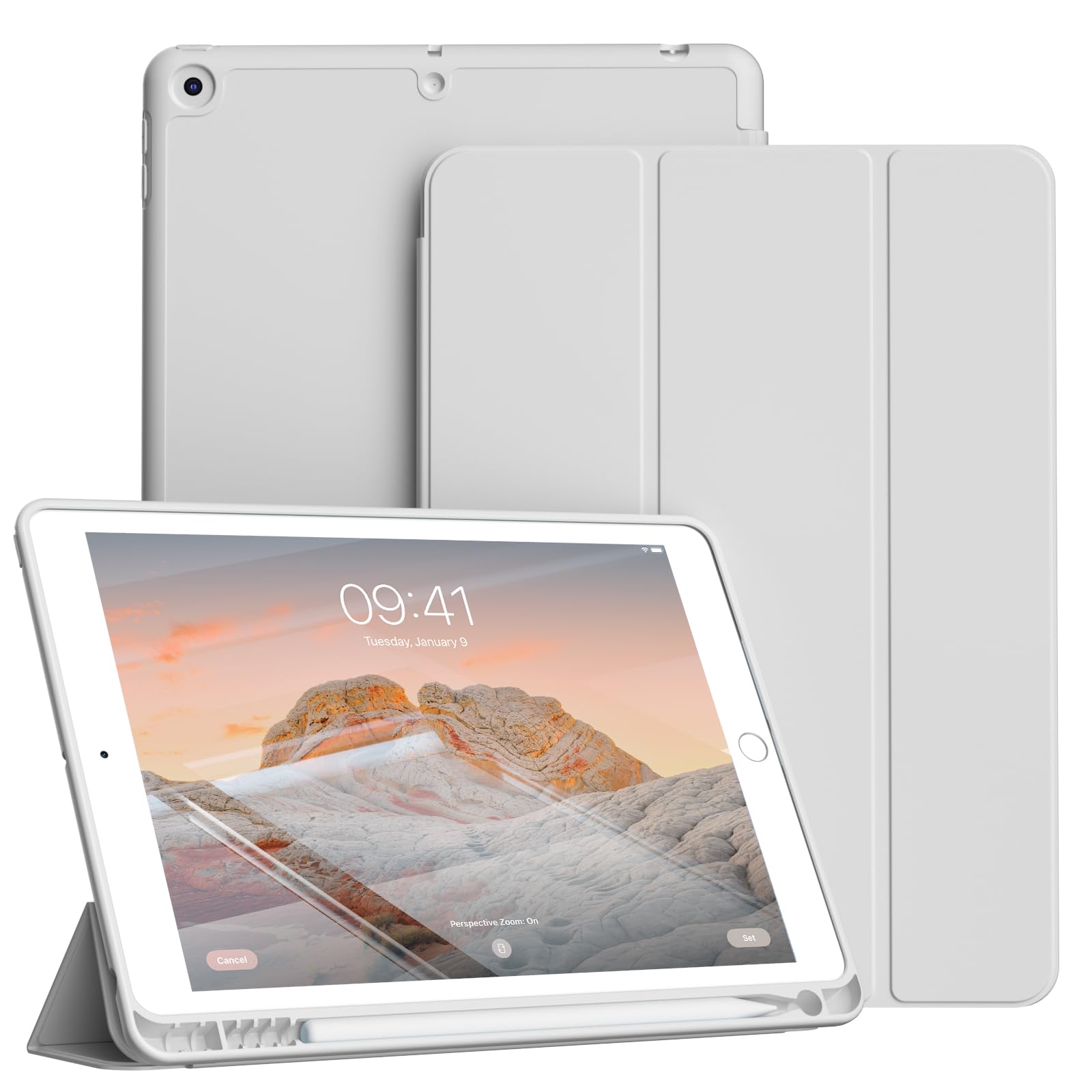 KVTVOU Hülle für iPad 9./8./7. Generation (2021/2020/2019) 10,2 Zoll mit Stifthalter