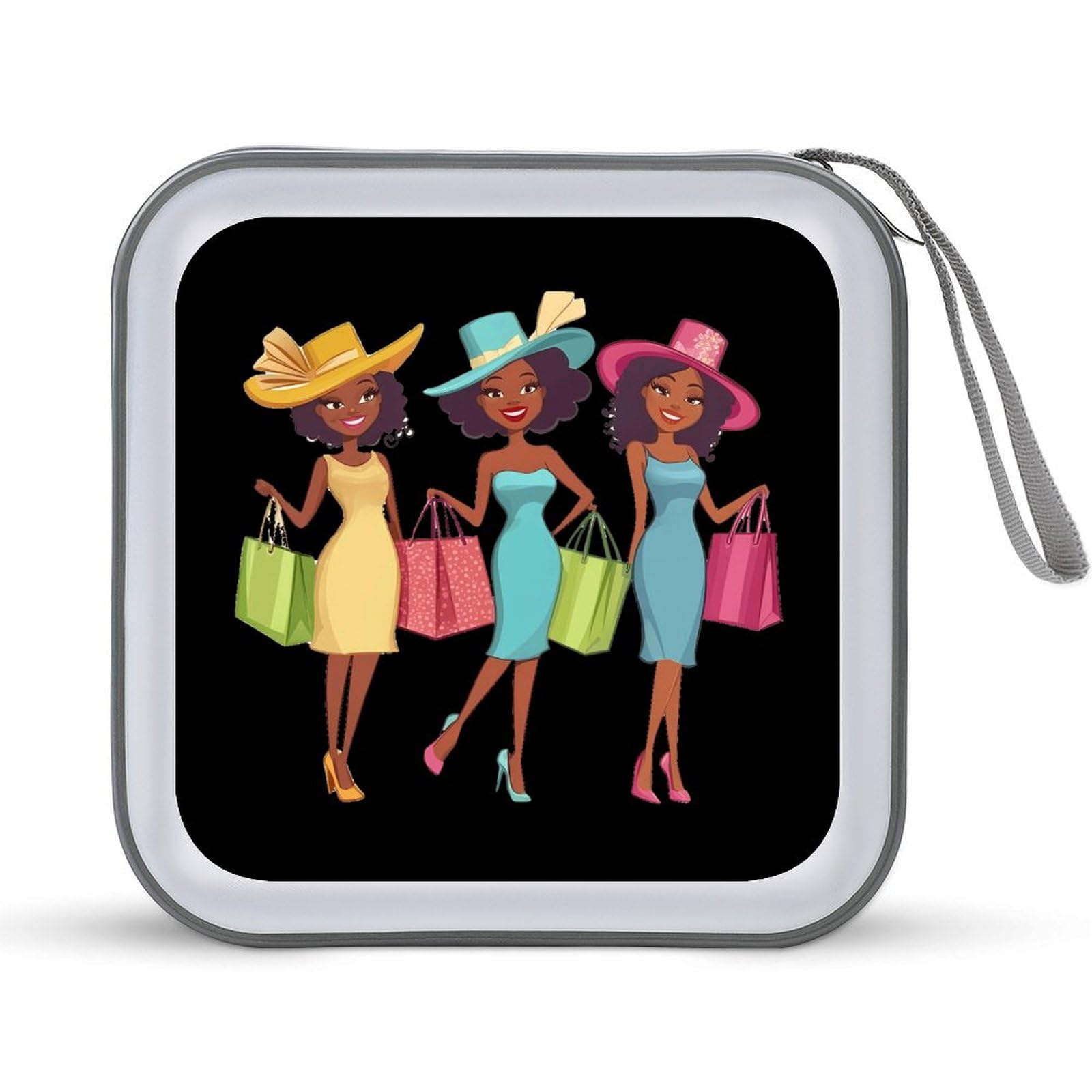 Cute African Am-erican Women CD Case Portable DVD Holder Storage Organizer for Home Travel