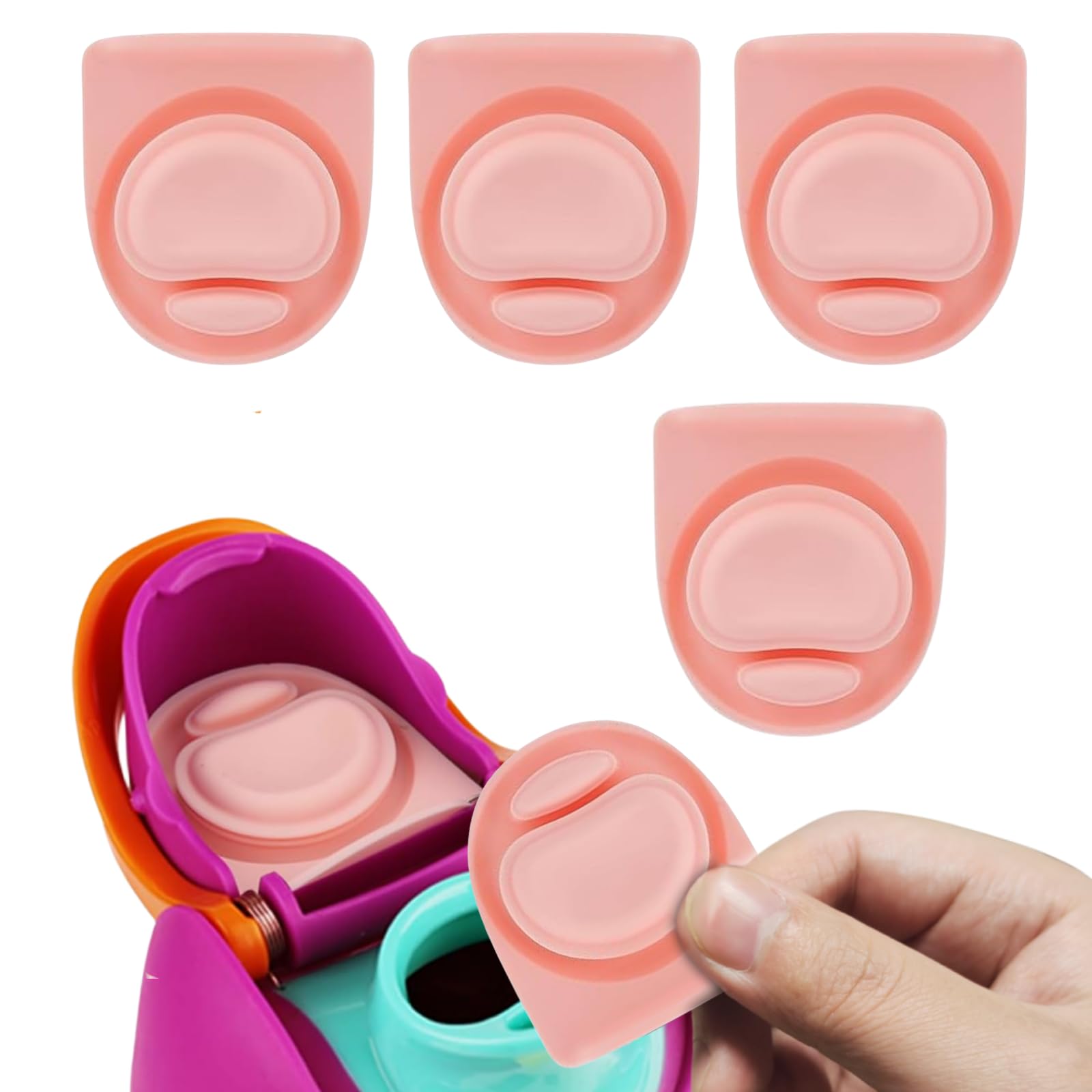 4Pcs Replacement Stopper Compatible with Owala FreeSip 24oz 32oz, Silicone Water Bottle Top Lid Gasket Replacement for Owala 19/24/32/40oz BPA-Free Seal Bottle Cap Stopper Gasket Plug