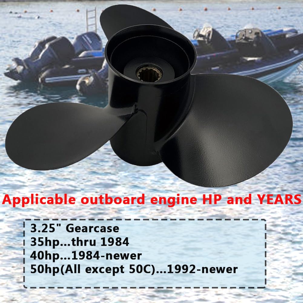 AQUAMAN 11.1x13 11.1x14 11x15 11.4x12 11.6x11 11.75x10 12.1x9 Hélice de barco para motor fueraborda Tohatsu Nissan 35/40/50HP, 13 dientes