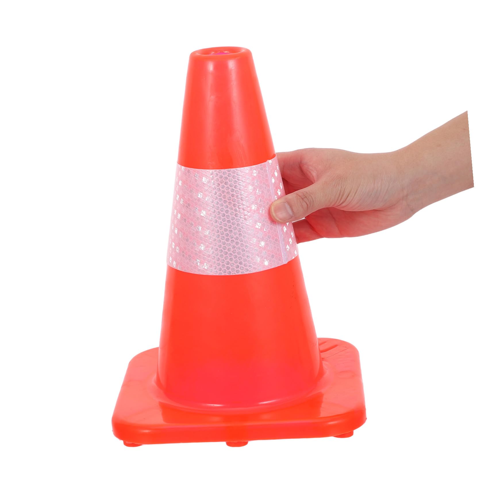 ABOOFAN 3 Pièces Cône de Sécurité Orange en Plastique Résistant aux Intempéries avec Haute Visibilité pour Piétons et Véhicules en Situation d'urgence en Parking
