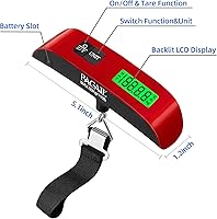 Vista 2 de BAGAIL Báscula digital de equipaje, báscula de equipaje colgante de 110 libras con pantalla LCD retroiluminada, báscula de pesaje portátil