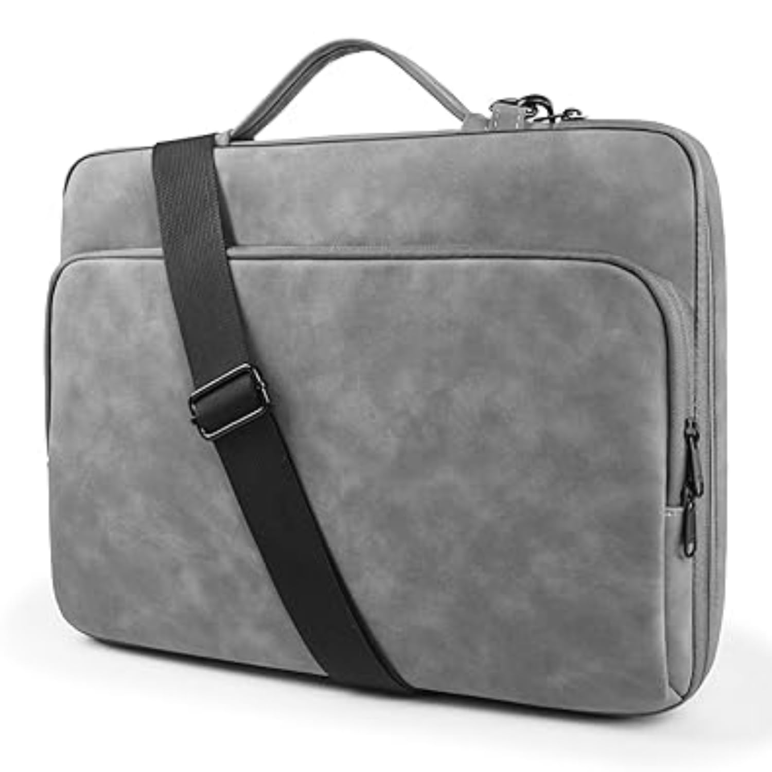 Unisex Laptop Shoulder Bag With Handle for 15/15.6/16 inch Laptops Case Compatible with MacBook Pro 16 & Most Popular 15 Inch Laptop,Notebooks,Spill-Resistant Briefcase (Grey, 15.6)-image-5