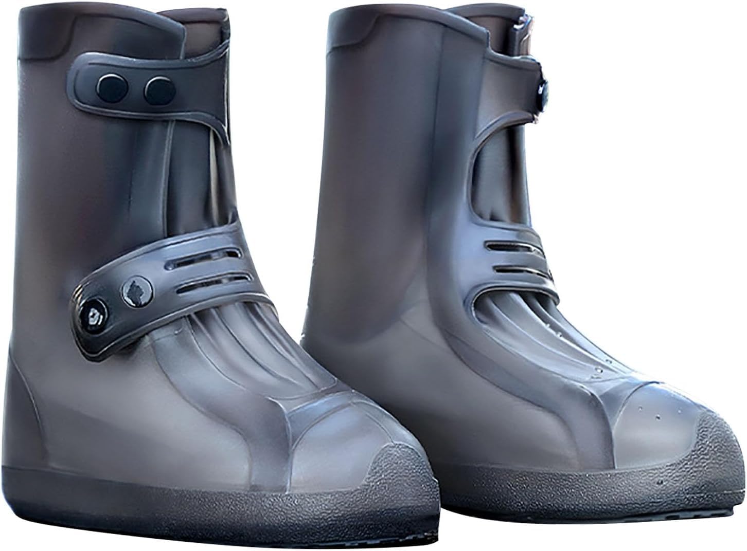 GLIVE (LABEL) Overshoes Protectors Shoe Covers Reusable Silicone Cover Shoes Rain Boots TPE Sole Wear-resistant Shoe Cover for Rainy Season (Light Brown + Black (Light Transparent), XL - 40-42) (B0D7H3RT8F) Amazon Price History, Amazon Price Tracker