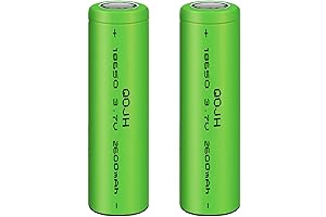 FOLOMOV 18650 Flashlight Rechargeable Batteries - 2600mAh Green Cells, Flat Top